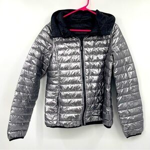 DKNY Sport Reversible Winter Coat – Silver & Black